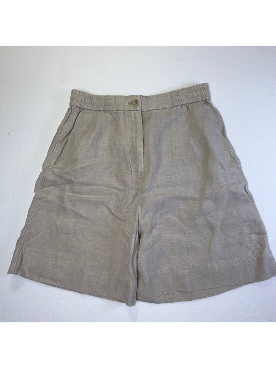 COS Pants - COS 100% Linen Cargo Shorts Women’s Small Beige Oatmeal Relaxed Utility NWOT